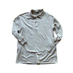Shore Brand Terry Cloth Tunic Sweatshirt Pullover Pockets USA XL Ivory